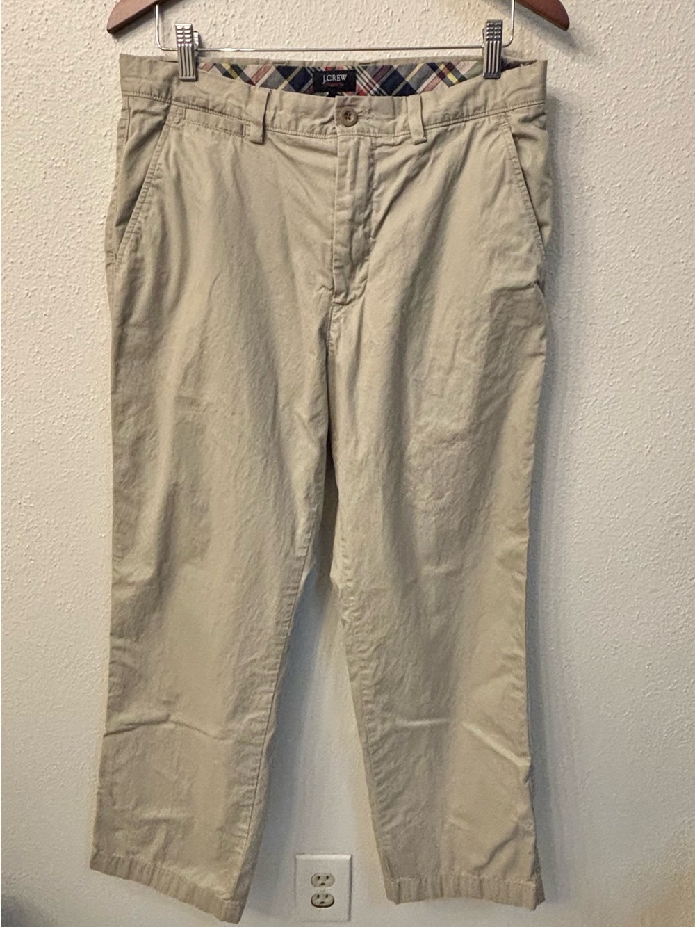 J. Crew Men's Beige Chino Pants - Straight Fit